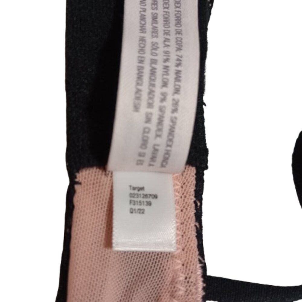 Women's Auden Black Unlined Demi Coverage Underwire Lace Bra   34B NWT - Picture 7 of 7